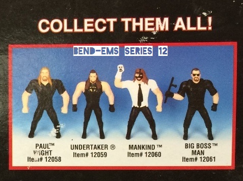 Just Toys Justoys Bend-Ems Bendems Bend Ems WWE WWF Bend-Ems Series 12 Big Show Paul Wight The Undertaker Mankind Big Bossman Stone Cold Steve Austin Figures