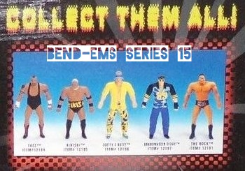 Just Toys Justoys Bend-Ems Bendems Bend Ems WWE WWF Bend-Ems Series 15 Tazz Rikishi Scotty 2 Hotty Grandmaster Sexy The Rock Too Cool Figures