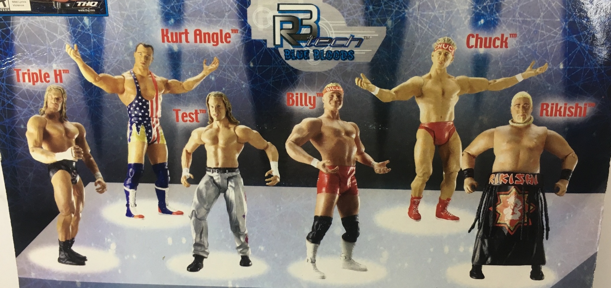 WWF WWE Wrestling Jakks R3 Tech Series 4 Kurt Angle Billy Gunn Chuck Palumbo Triple H Rikishi Test Figures