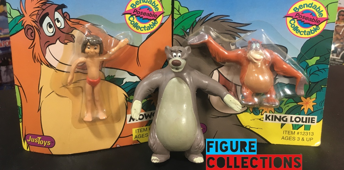 Just Toys Justoys Disney Bend-Ems Bendems Star Toys Exclusive The Jungle Book Mowgli Baloo King Louie Figures Set Super Rare Bendems bend em