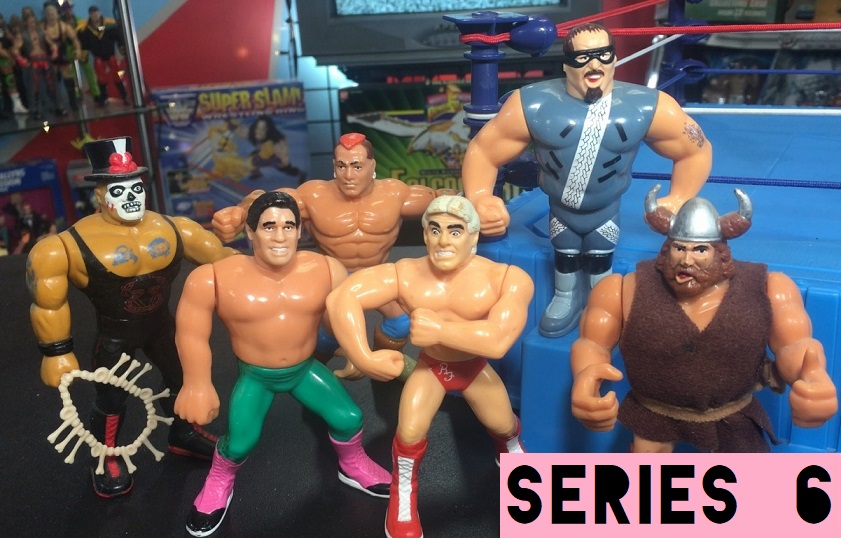 WWF Wrestling Hasbro WWE Hasbro Blue Cards Series 6 Berzerker, El Matador, Papa Shango, Repo Man, Ric Flair, and Tatanka Figures