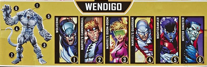 Hasbro Marvel Legends 2019 Build a Wendigo Man Series Wolverine, Cannonball, Guardian, Nightcrawler, Boom-Boom, Mister Sinister Figures