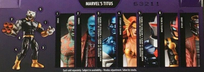 Hasbro Marvel Legends 2017 Titus Build a Figure Wave Angela Darkhawk Drax Kid Nova Star-Lord Vance Astro Yonda Figures