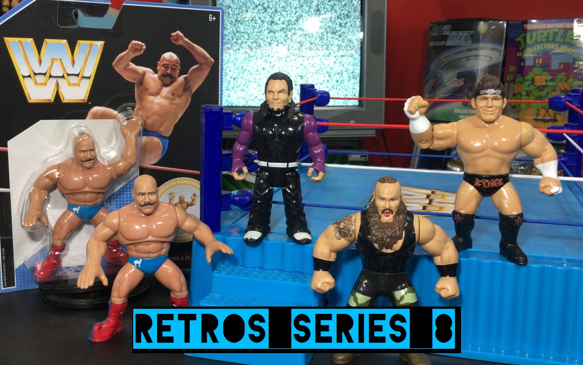 WWE Wrestling Mattel Retros Hasbro Style Series 8 Iron Sheik Braun Strowman Zack Ryder Matt Cardona Jeff Hardy Figures Set Complete history database checklist